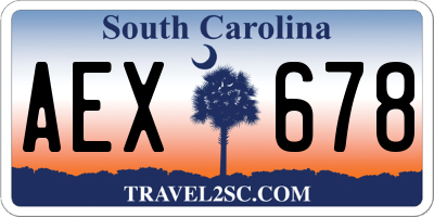 SC license plate AEX678