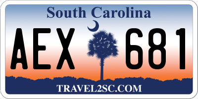 SC license plate AEX681
