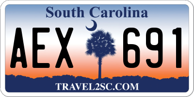 SC license plate AEX691