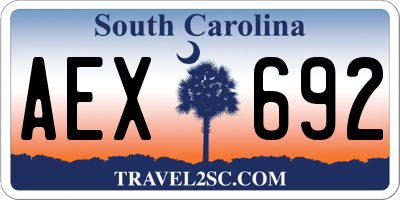 SC license plate AEX692