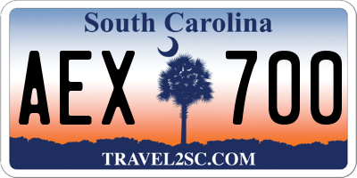 SC license plate AEX700