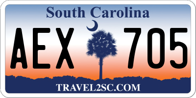 SC license plate AEX705