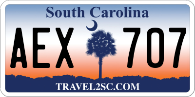 SC license plate AEX707