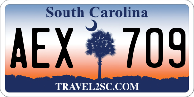 SC license plate AEX709