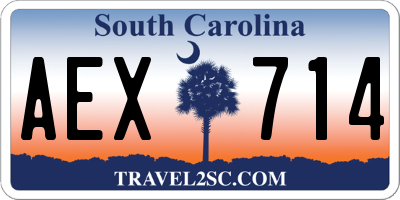 SC license plate AEX714