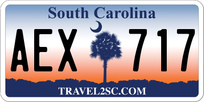 SC license plate AEX717