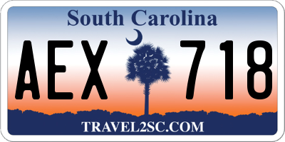 SC license plate AEX718