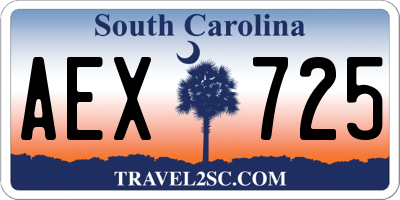 SC license plate AEX725