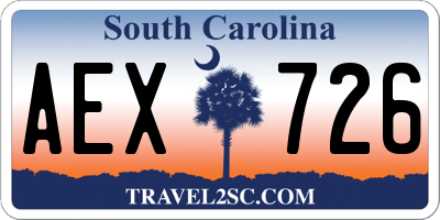 SC license plate AEX726