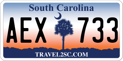 SC license plate AEX733