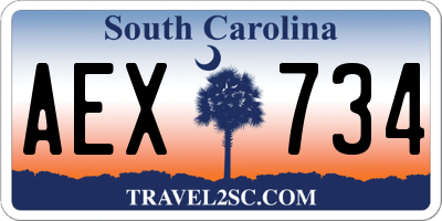 SC license plate AEX734