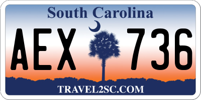 SC license plate AEX736