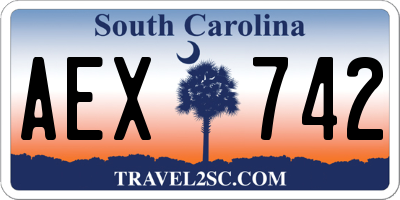 SC license plate AEX742