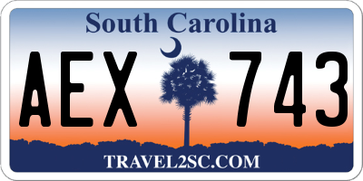 SC license plate AEX743