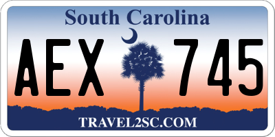 SC license plate AEX745