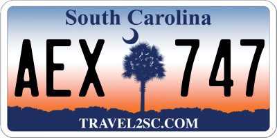 SC license plate AEX747