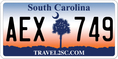 SC license plate AEX749