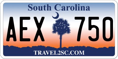 SC license plate AEX750