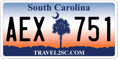 SC license plate AEX751