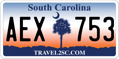 SC license plate AEX753