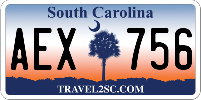 SC license plate AEX756