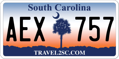 SC license plate AEX757