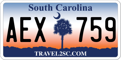 SC license plate AEX759