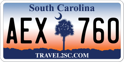 SC license plate AEX760