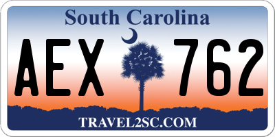 SC license plate AEX762