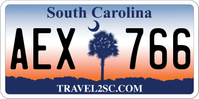 SC license plate AEX766