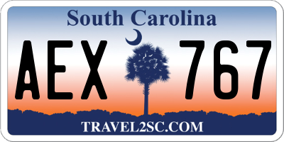 SC license plate AEX767