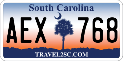 SC license plate AEX768