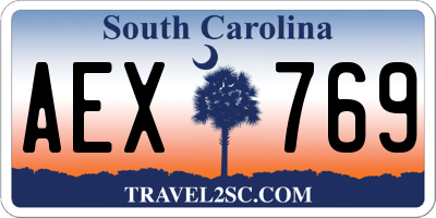 SC license plate AEX769