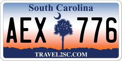 SC license plate AEX776