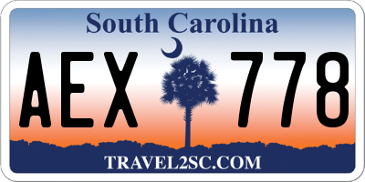 SC license plate AEX778