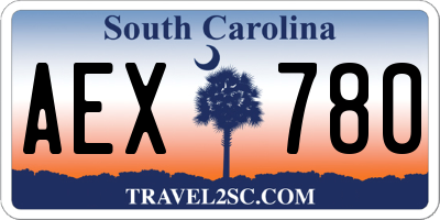 SC license plate AEX780
