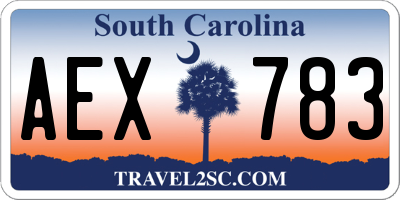 SC license plate AEX783