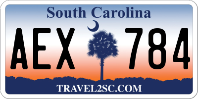 SC license plate AEX784