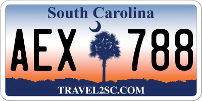 SC license plate AEX788