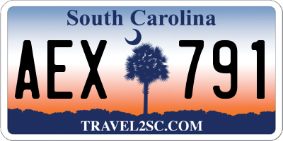 SC license plate AEX791