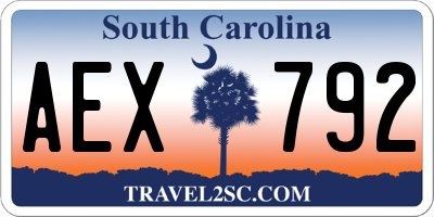 SC license plate AEX792