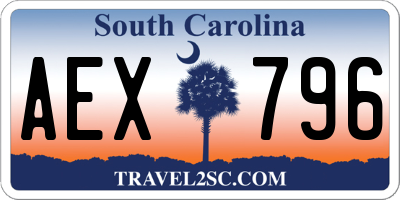 SC license plate AEX796