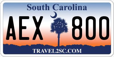 SC license plate AEX800