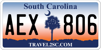 SC license plate AEX806