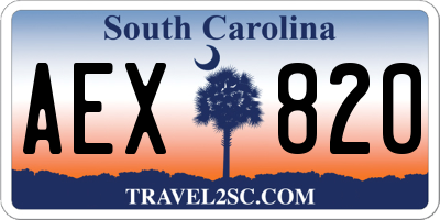 SC license plate AEX820
