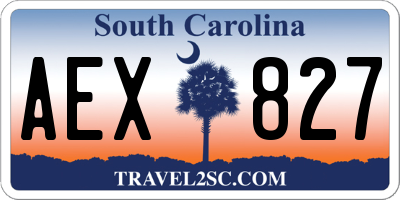 SC license plate AEX827