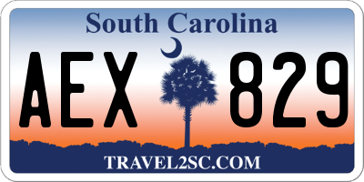 SC license plate AEX829