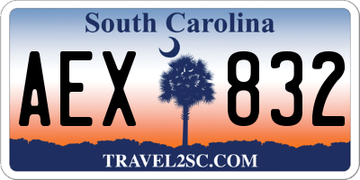 SC license plate AEX832