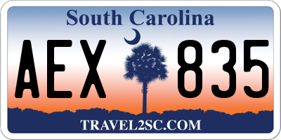 SC license plate AEX835