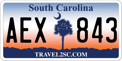 SC license plate AEX843